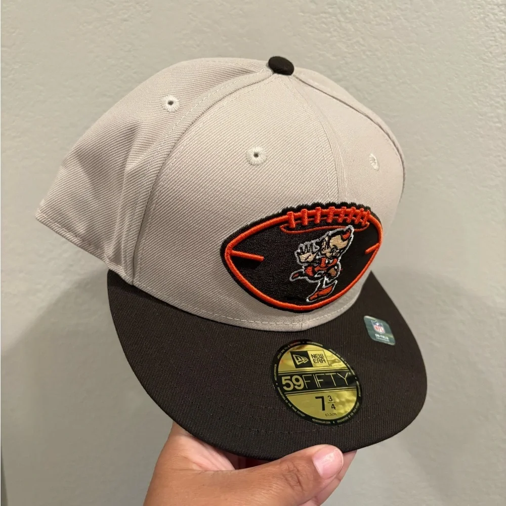 Cleveland Browns New Era Stone/Brown Sideline Historic 59FIFTY Fitted Hat 7 3/4